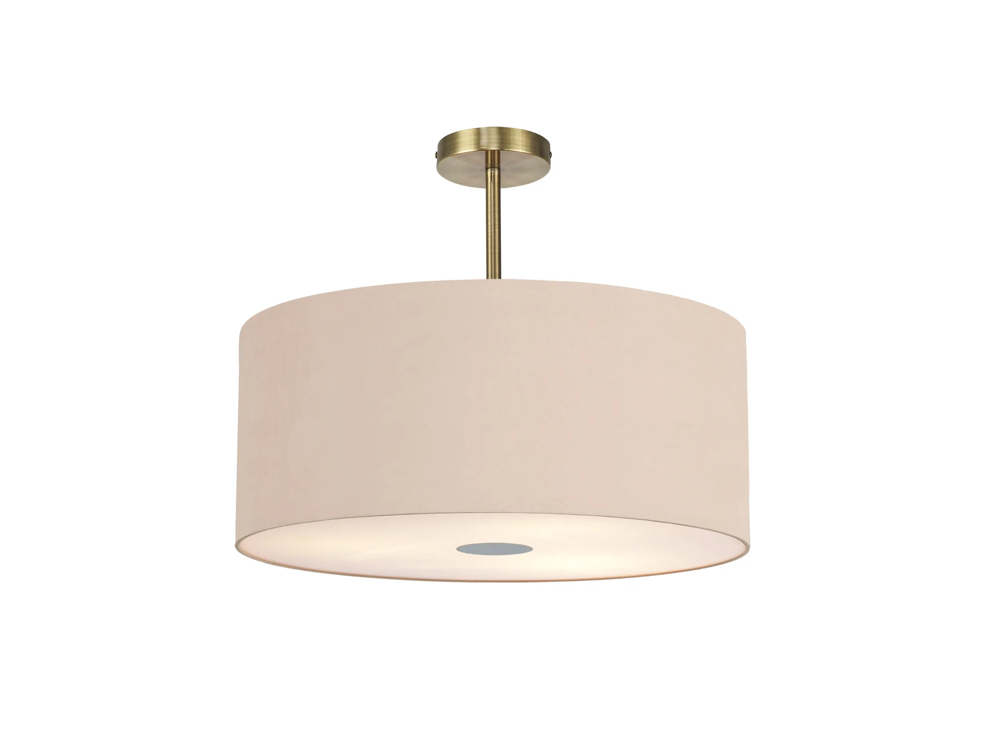 DK0508  Baymont 60cm Semi Flush Flush 5 Light Antique Brass, Antique Gold/Ruby, Frosted Diffuser